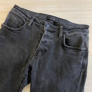 Neuw Iggy Skinny Mens Distressed Faded Black‎ Denim Jeans 30x32 Button Fly